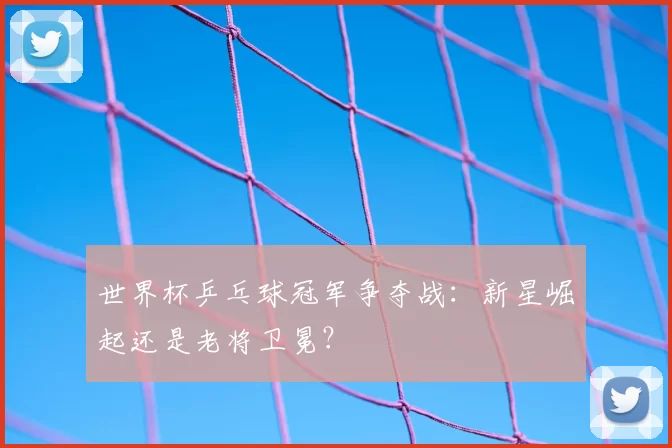 世界杯乒乓球冠军争夺战：新星崛起还是老将卫冕？